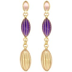 Amethyst and Gold Drop Earrings