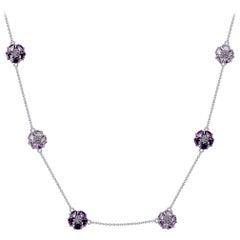 Amethyst and Lavender Amethyst Blossom Gentile Chain Necklace