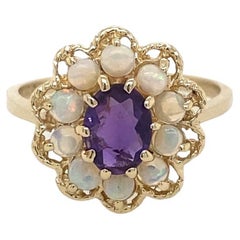Amethyst and Opal Ring in 14 Karat Gold 