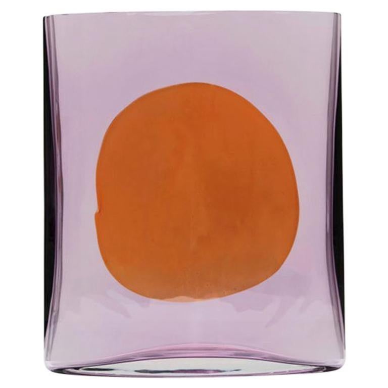 Amethyst and Orange Glass Hand Blown Vase by Julie Richoz Contemporary Design  In New Condition In Barcelona, ES