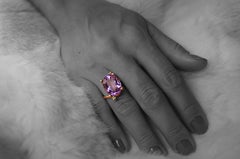 Amethyst Ring with Peridot in 18k Rose Gold by Alexander Leyser