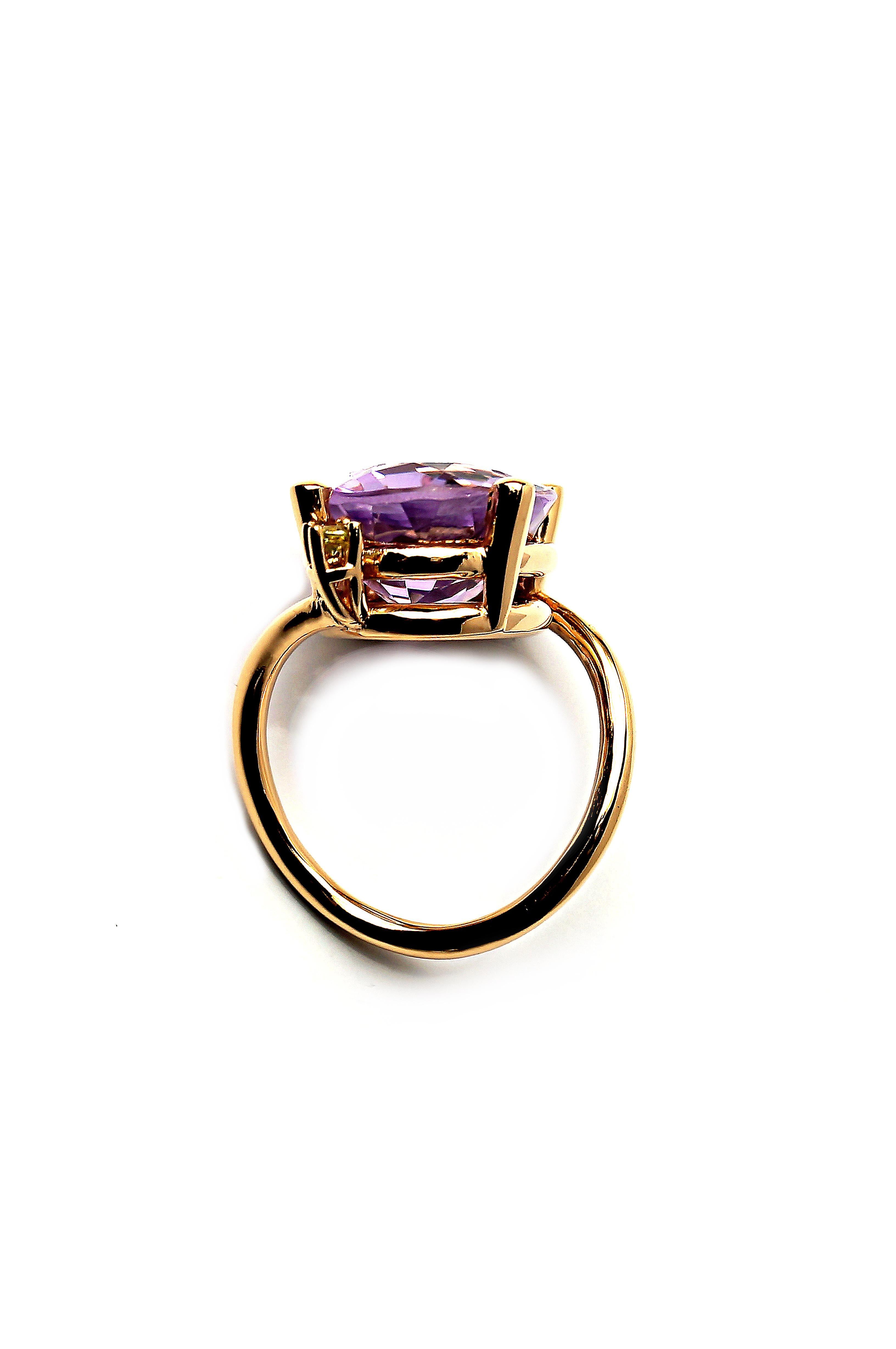 Anello in oro rosa con ametista e peridoto di Alexander Leyser In condizioni Nuovo in vendita a Kirschweiler, DE
