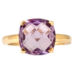 Amethyst and Pink 18 Karat Gold Ring
