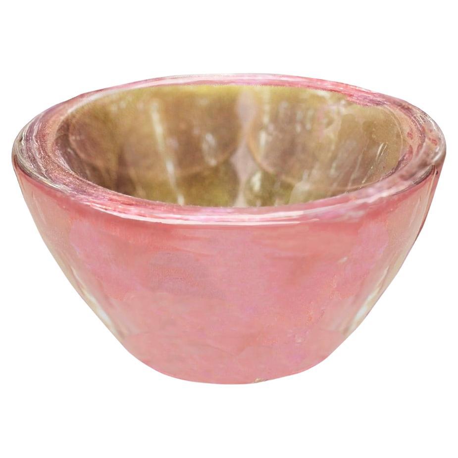Amethyst and Pink Murano Glass Bowl with Avventurina