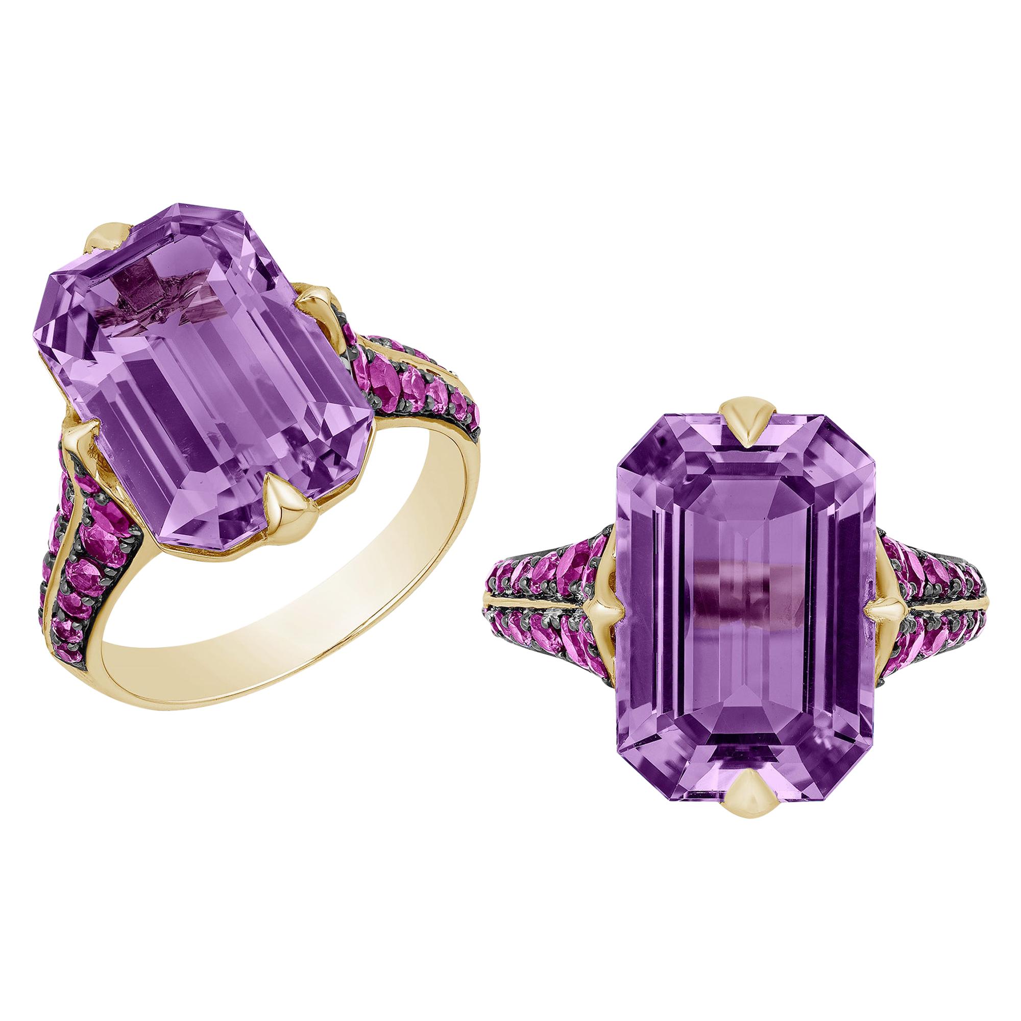 Goshwara Amethyst and Pink Sapphire Ring For Sale