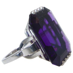 Amethyst and Platinum Ring, circa 1950