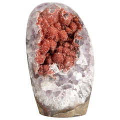 Amethyst and Red Druze Stalactite Formation Surrounded by White Quartz