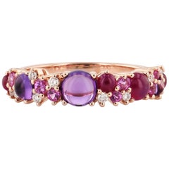 Amethyst and Ruby Rose Gold Ring
