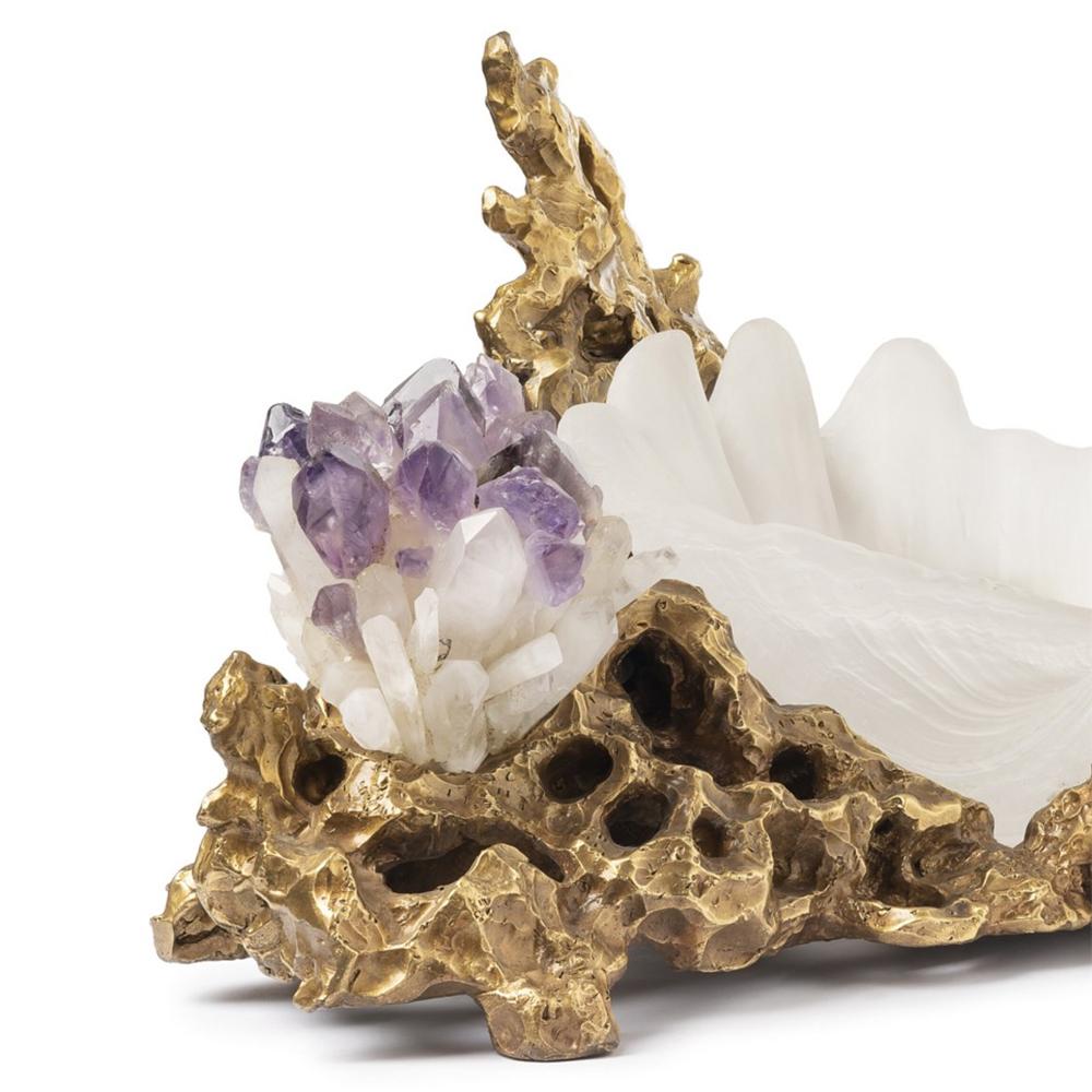 Scultura di ametista e conchiglia in vendita 1