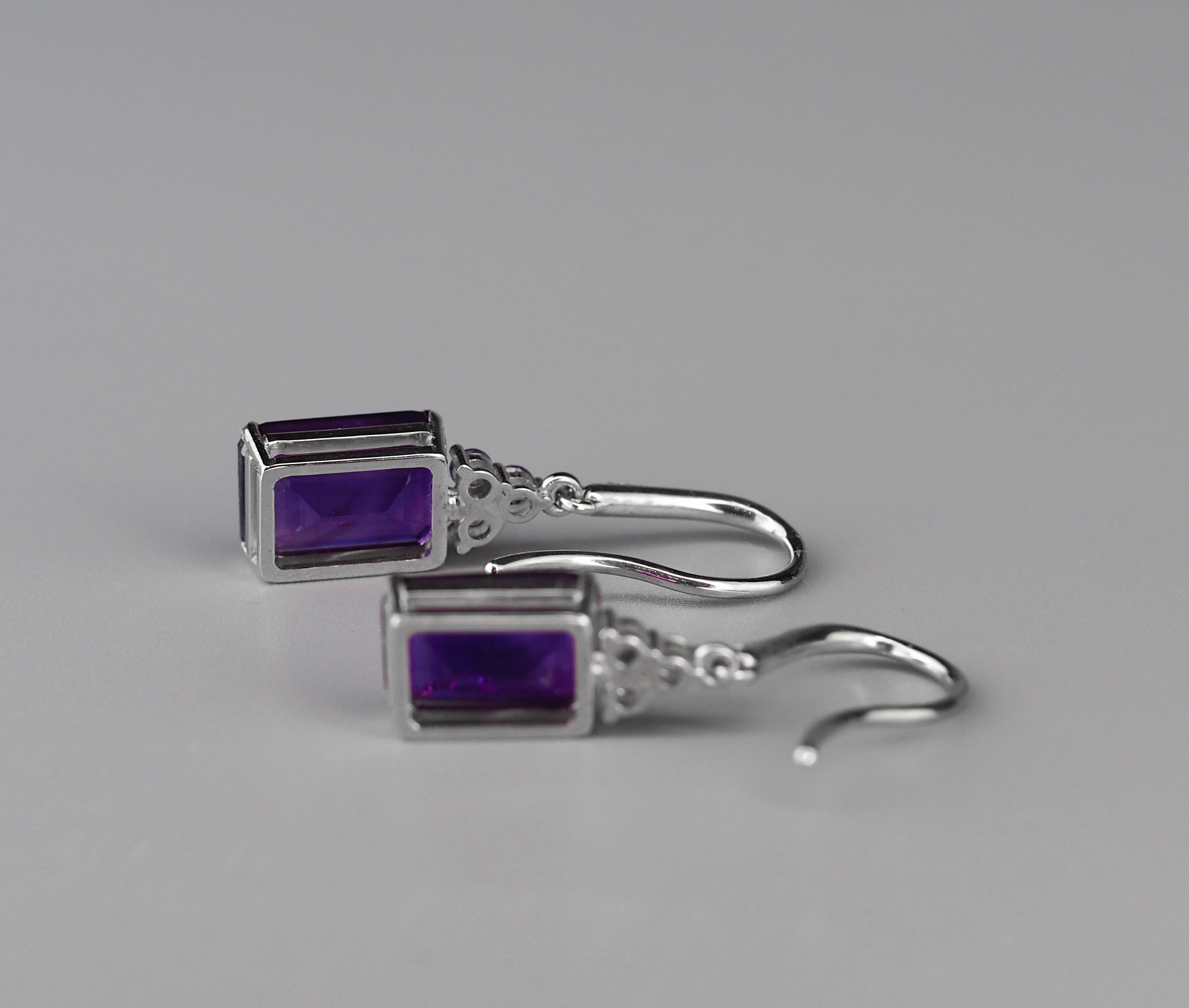 Amethyst and tanzanite earrings For Sale 2