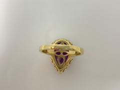 Amethyst and White Diamond Ring in Yellow Gold