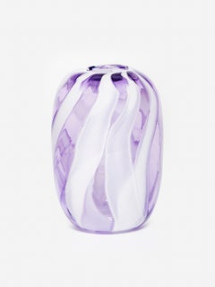 Vaso in vetro bianco e ametista