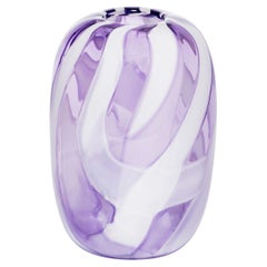 Vaso in vetro bianco e ametista