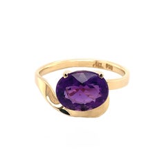 Amethyst and Yellow Gold 18k Ring (A13459n)