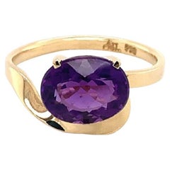 Used Amethyst and Yellow Gold 18k Ring (A13459n)