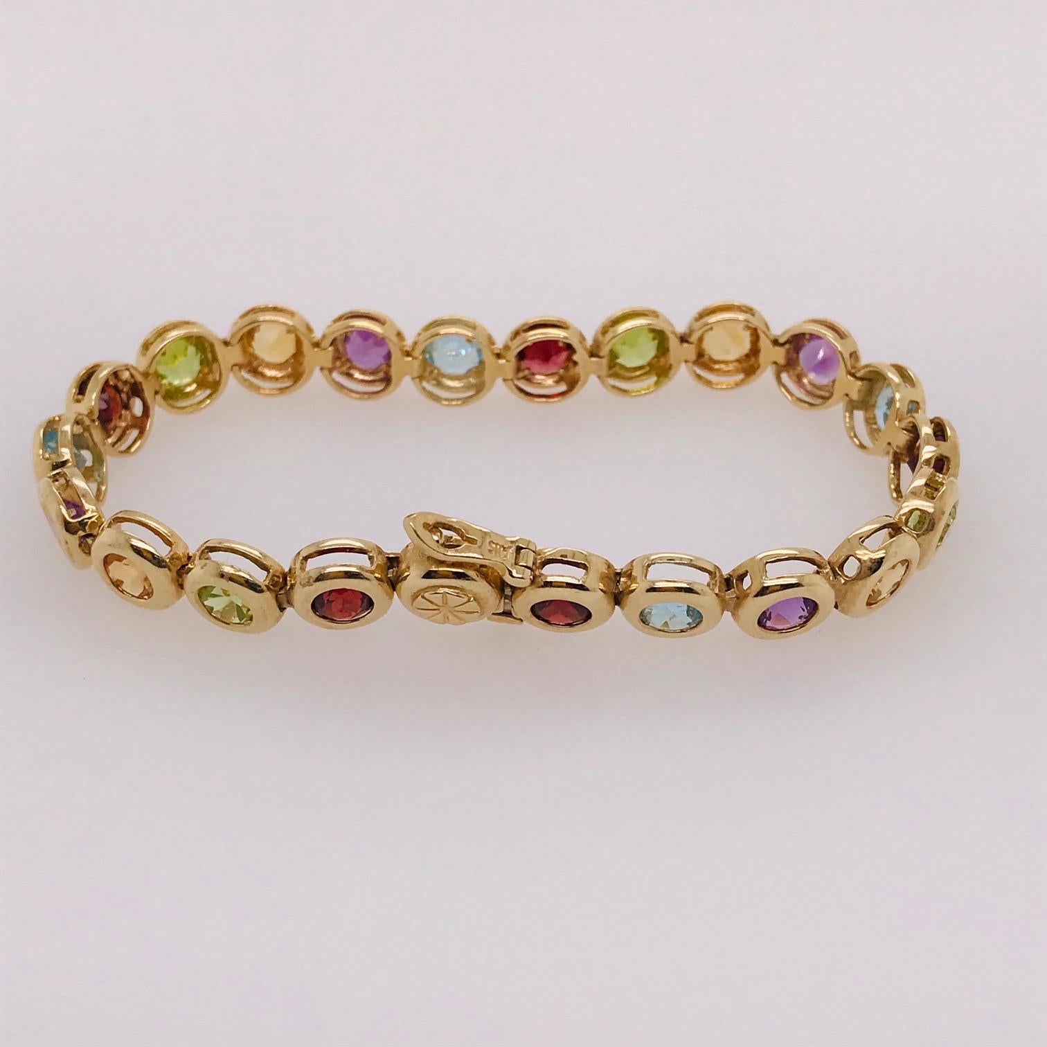 peridot and garnet bracelet