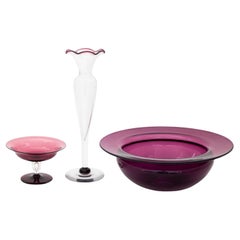 Amethyst Art Glass Tableware Articles, 3