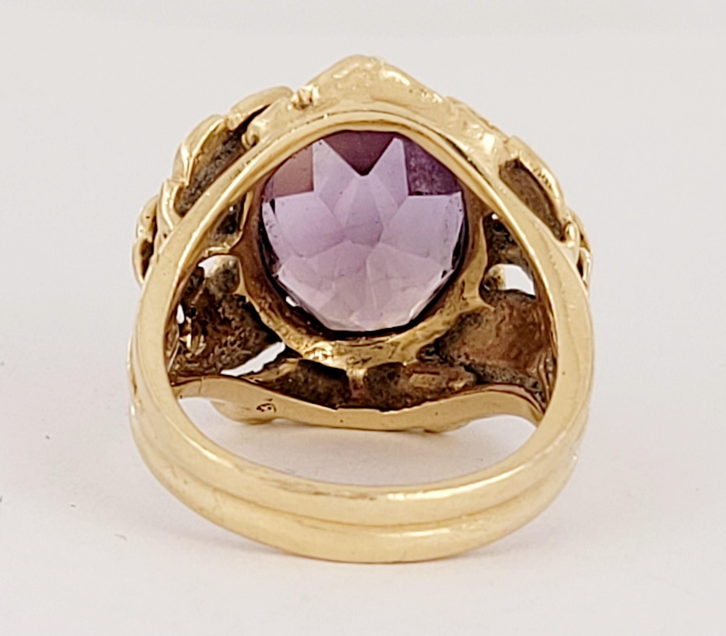 Round Cut Amethyst Art Nouveau Beauty For Sale
