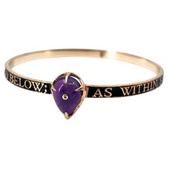 Amethyst Bangle Bracelet Black Enamel As Above So Below J Dauphin