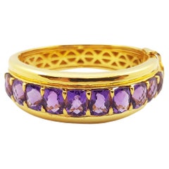 Amethyst  Bangle set in Silver Settings