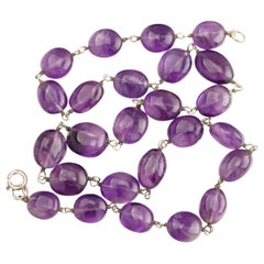 Antique Amethyst Bead Necklace Arts & Crafts Era