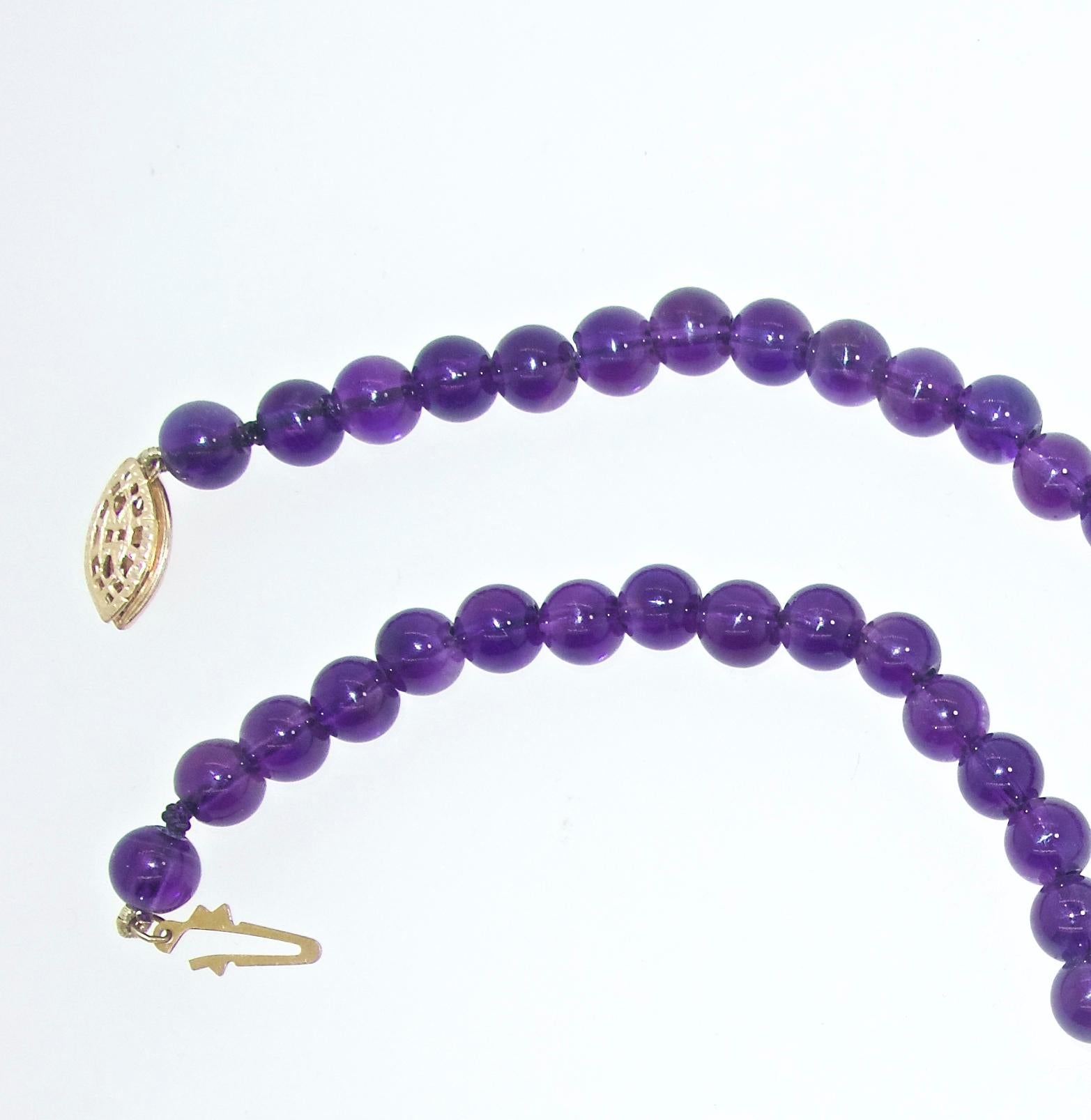 Women's or Men's Amethyst Bead Necklace