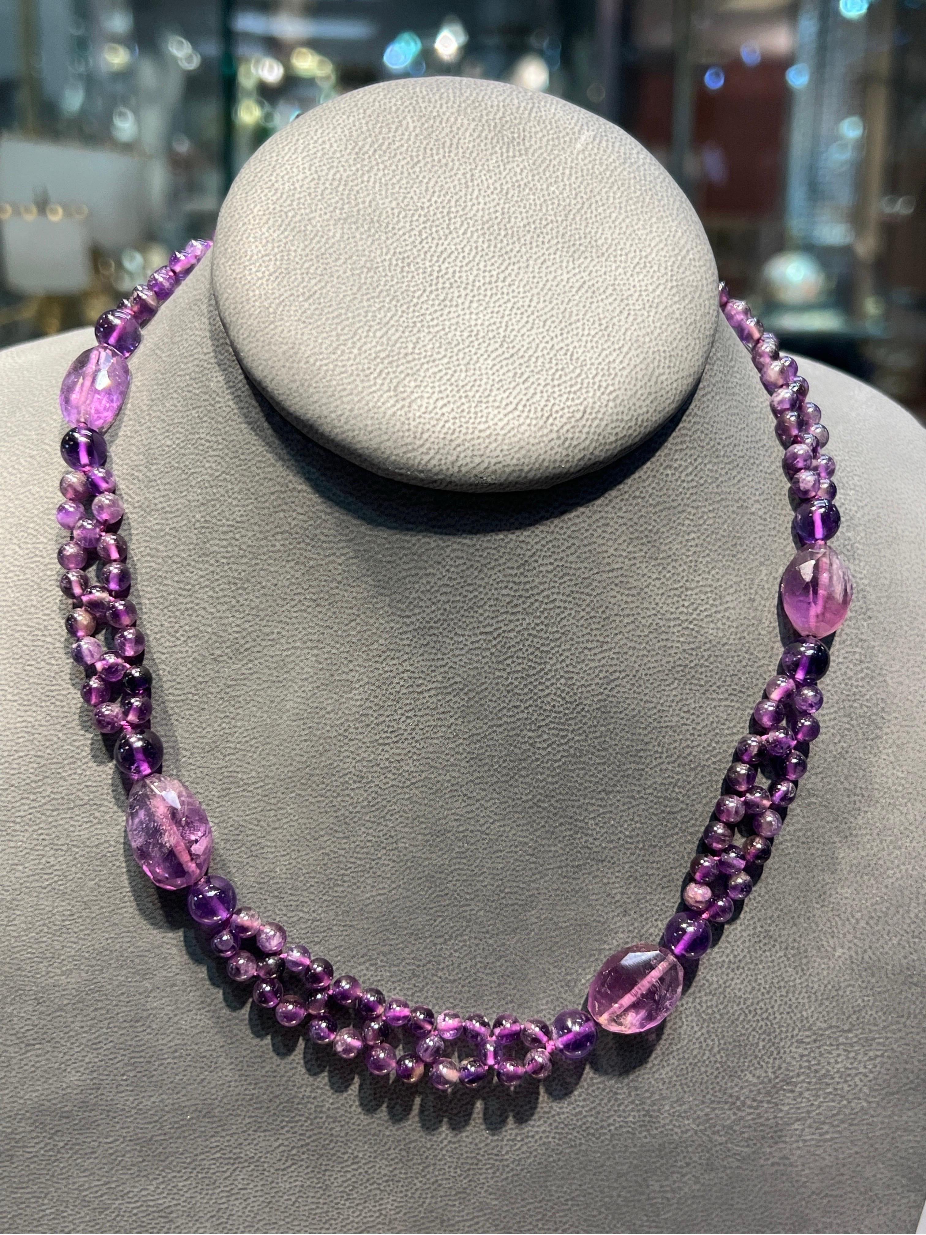 Collana di perle di ametista in vendita 2
