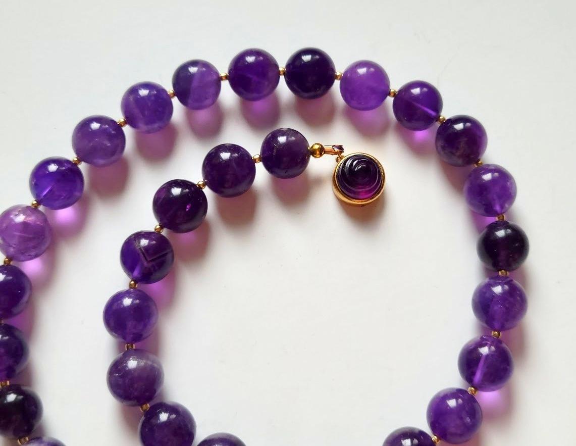 Amethyst Beaded Necklace  In New Condition For Sale In Chesterland, OH