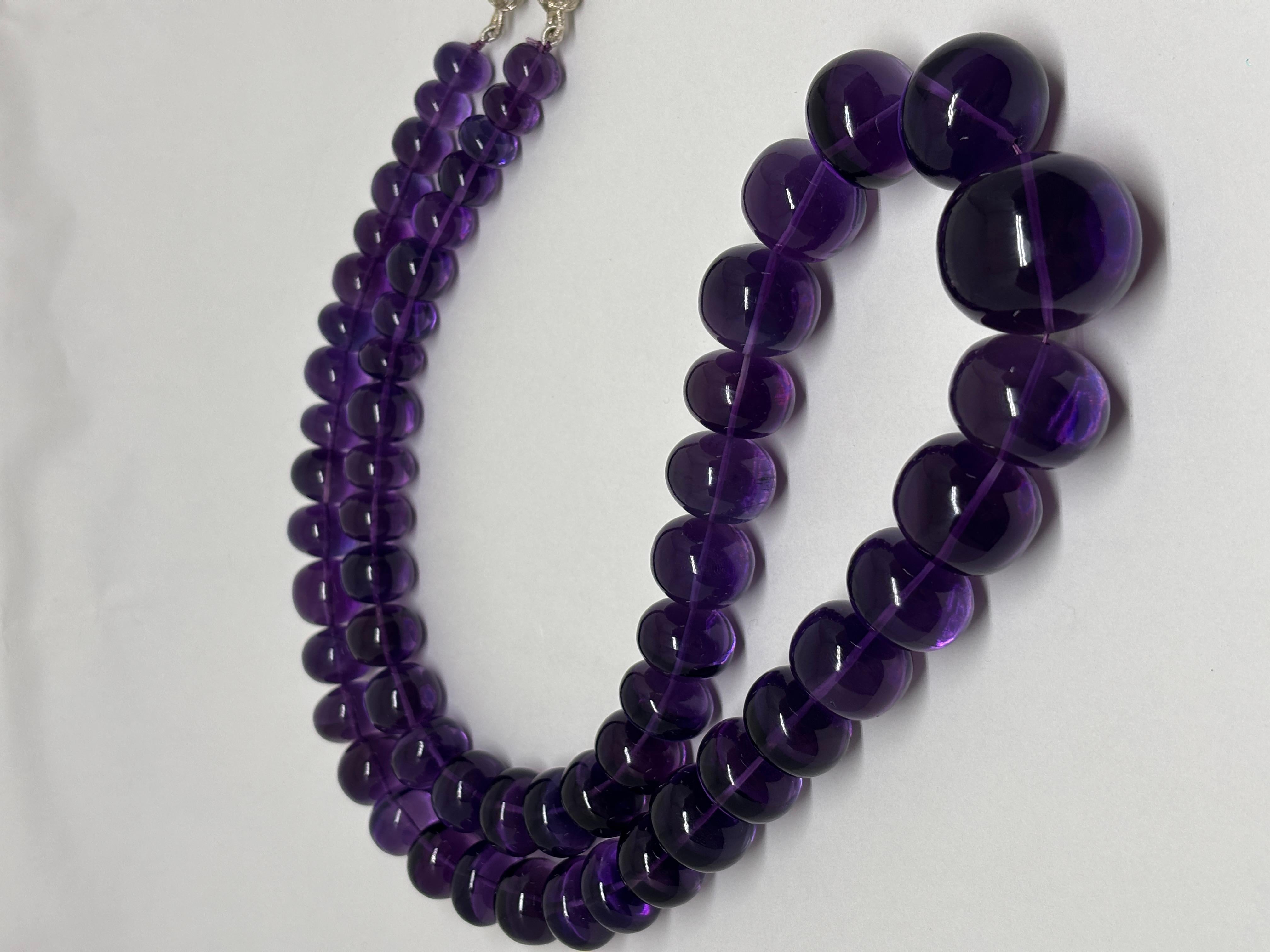 Contemporaneo Collana con perline di ametista Cts 1722 in vendita