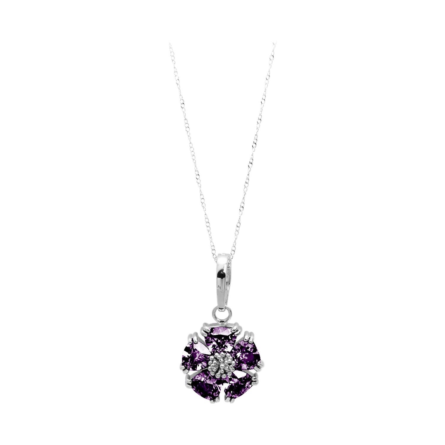 Amethyst Big Blossom Stone Pendant 'Chain Not Included'