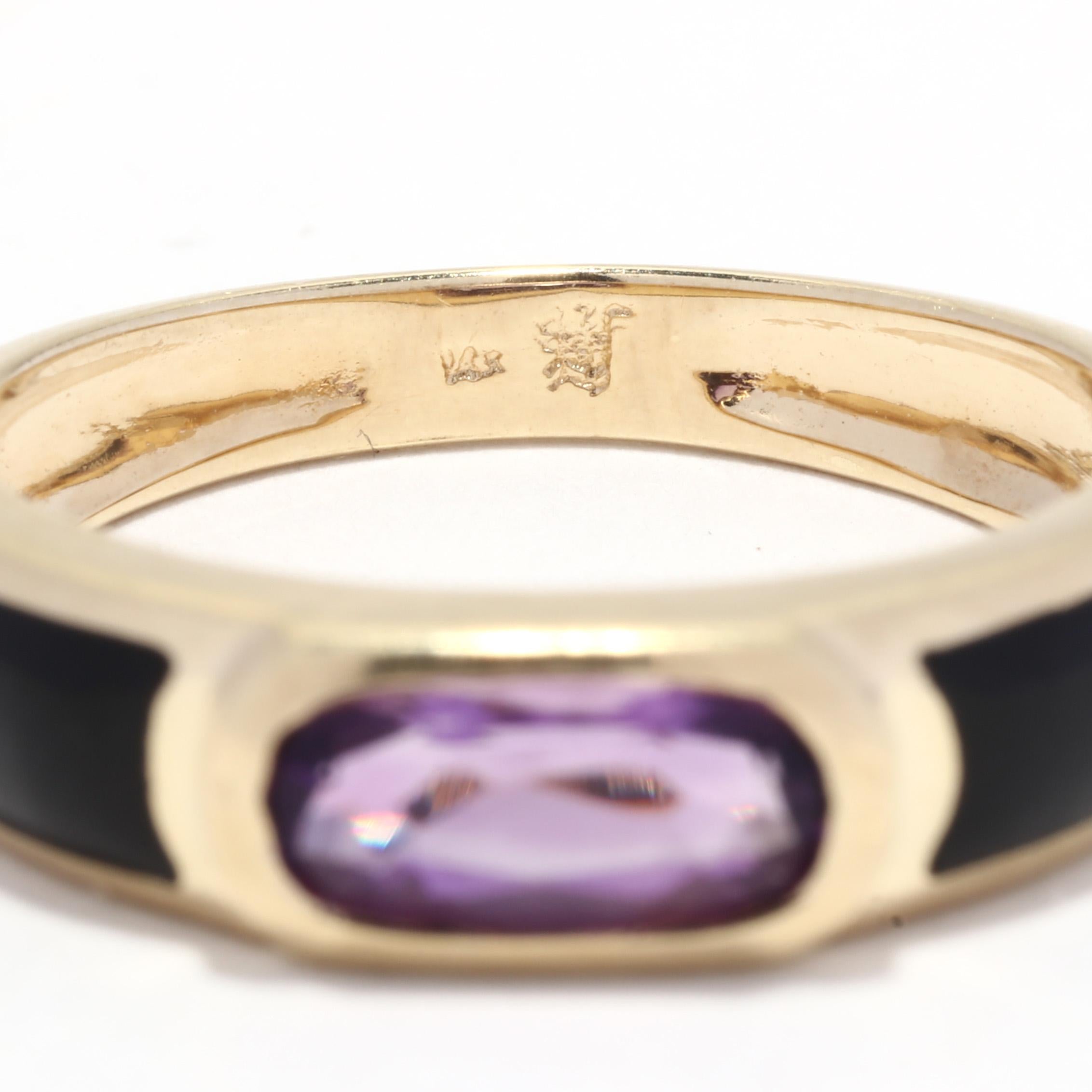 onyx and amethyst ring