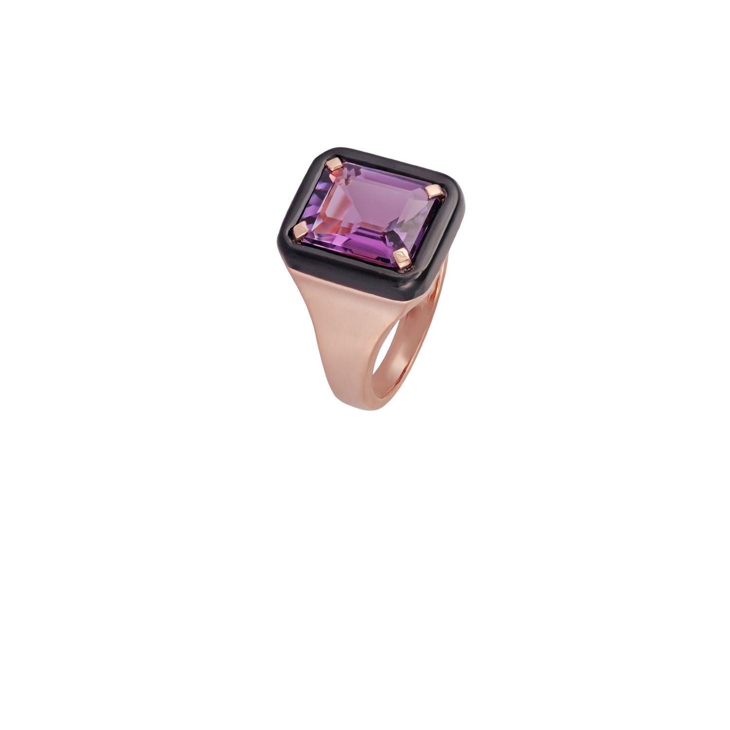 amethyst and onyx ring