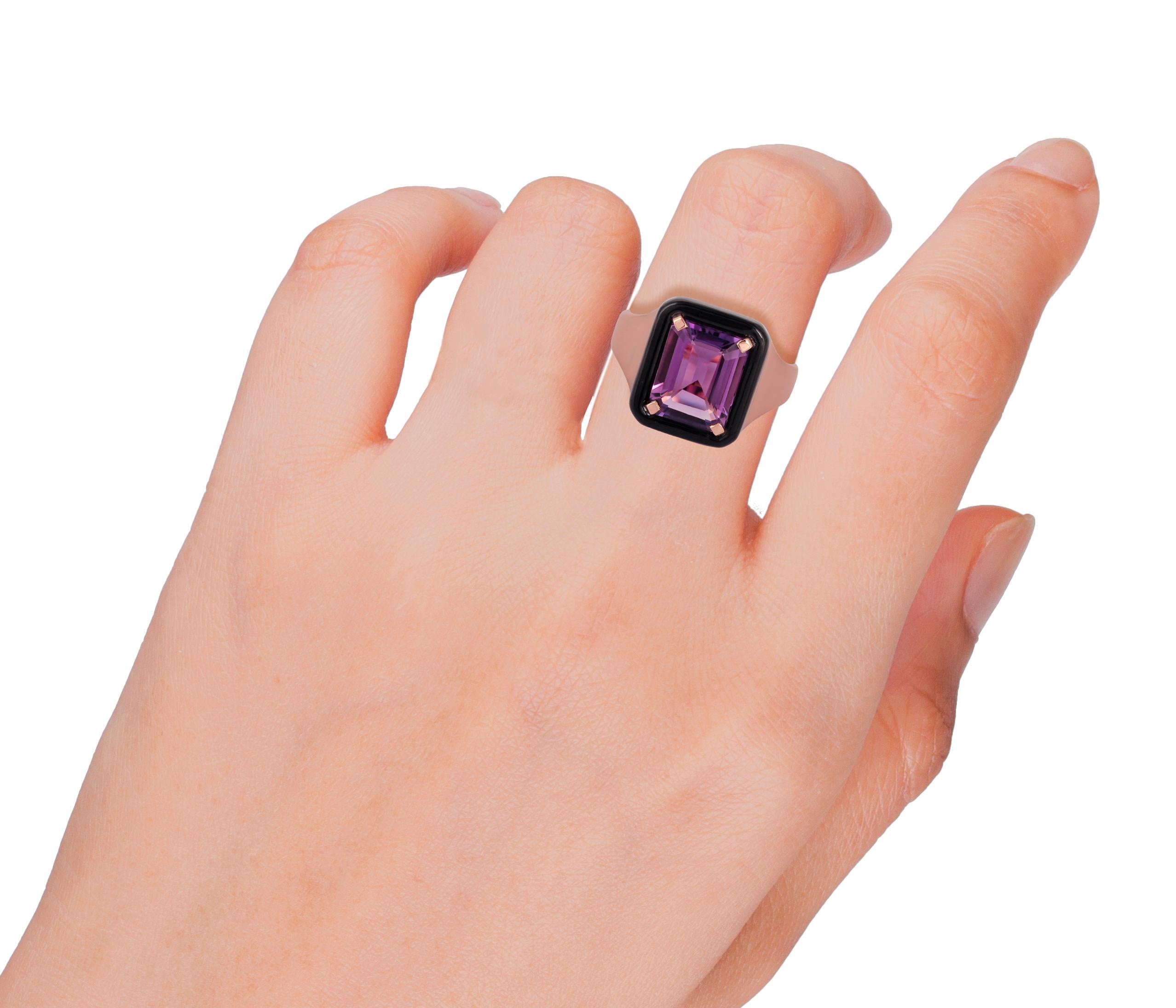 onyx and amethyst ring