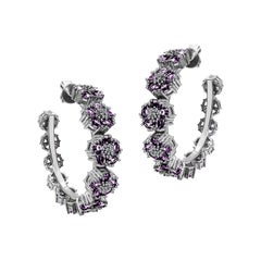 Amethyst Blossom Gentile Medium Gemstone Hoops