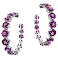 Amethyst Blossom Gentile Large Gemstone Hoops