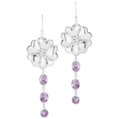 Amethyst Blossom Mixed Stone Drop Earrings