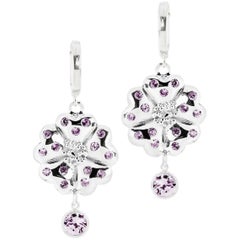 Amethyst Blossom Small Hoop Stone Earrings