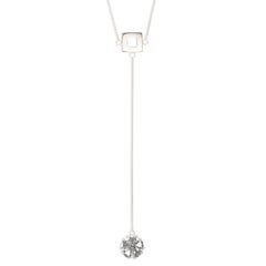 Amethyst Blüte Stein und Quadrat Lariat Halskette