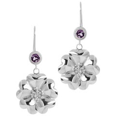 tyoes of stones Amethyst Blossom Stone Wire Hook Earrings