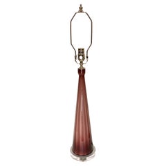 Used Amethyst Blown Glass Table Lamp