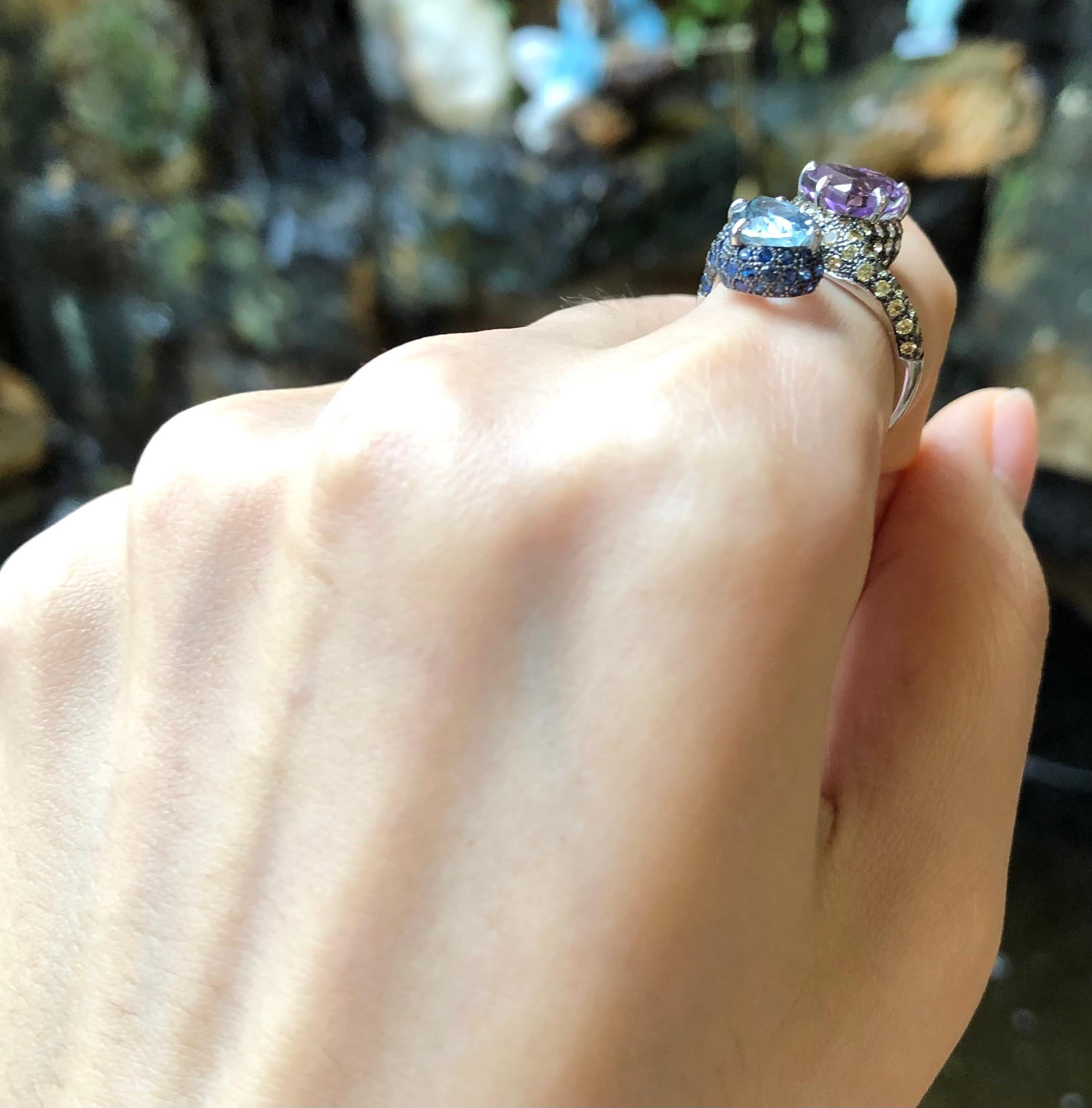 amethyst and yellow topaz ring
