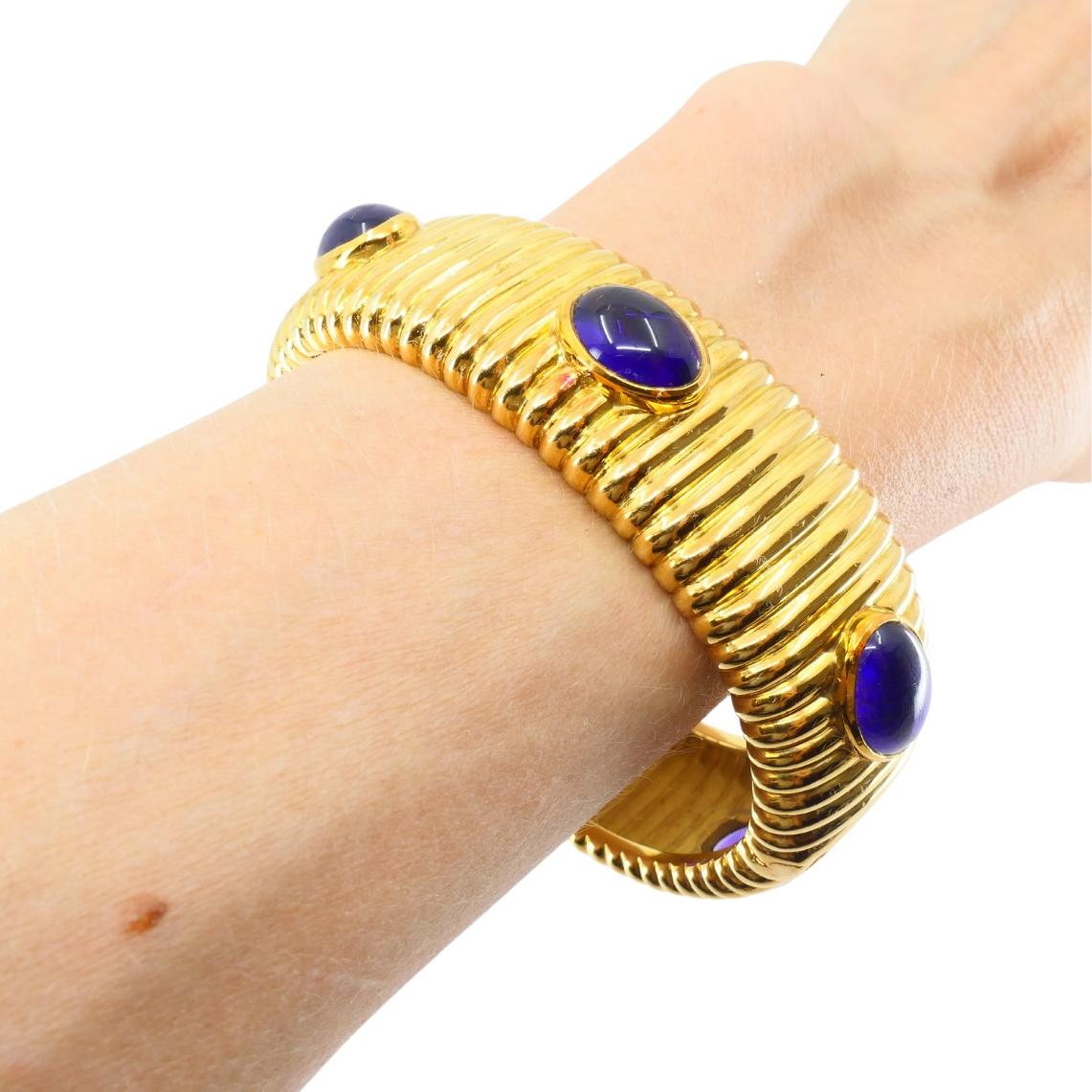 Bracciale di ametista in oro 18 carati Vintage By in vendita 5