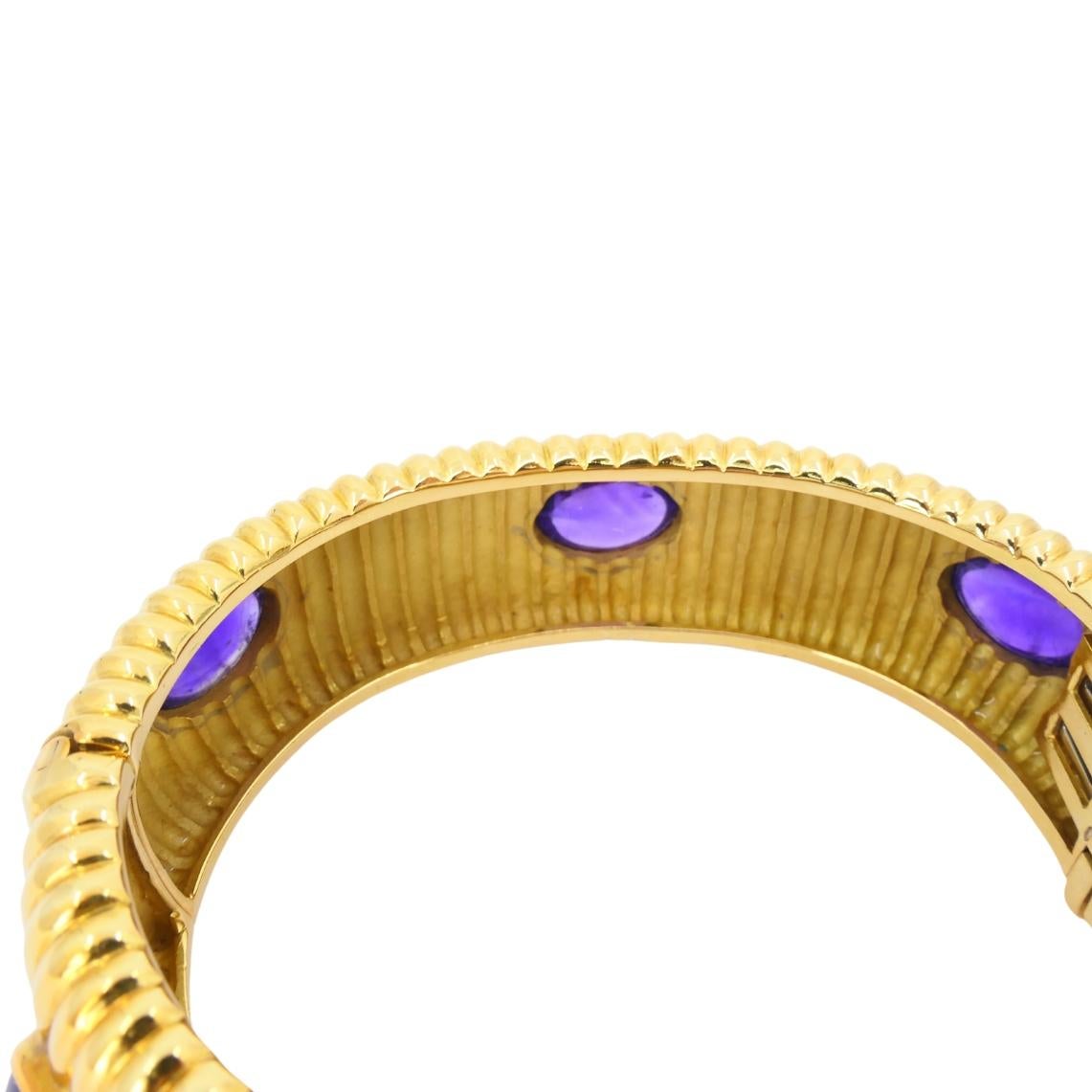 Bracciale di ametista in oro 18 carati Vintage By In condizioni ottime in vendita a Beverly Hills, CA