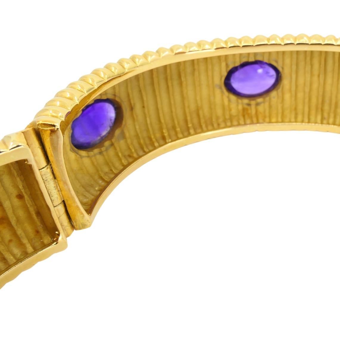 Bracciale di ametista in oro 18 carati Vintage By in vendita 3