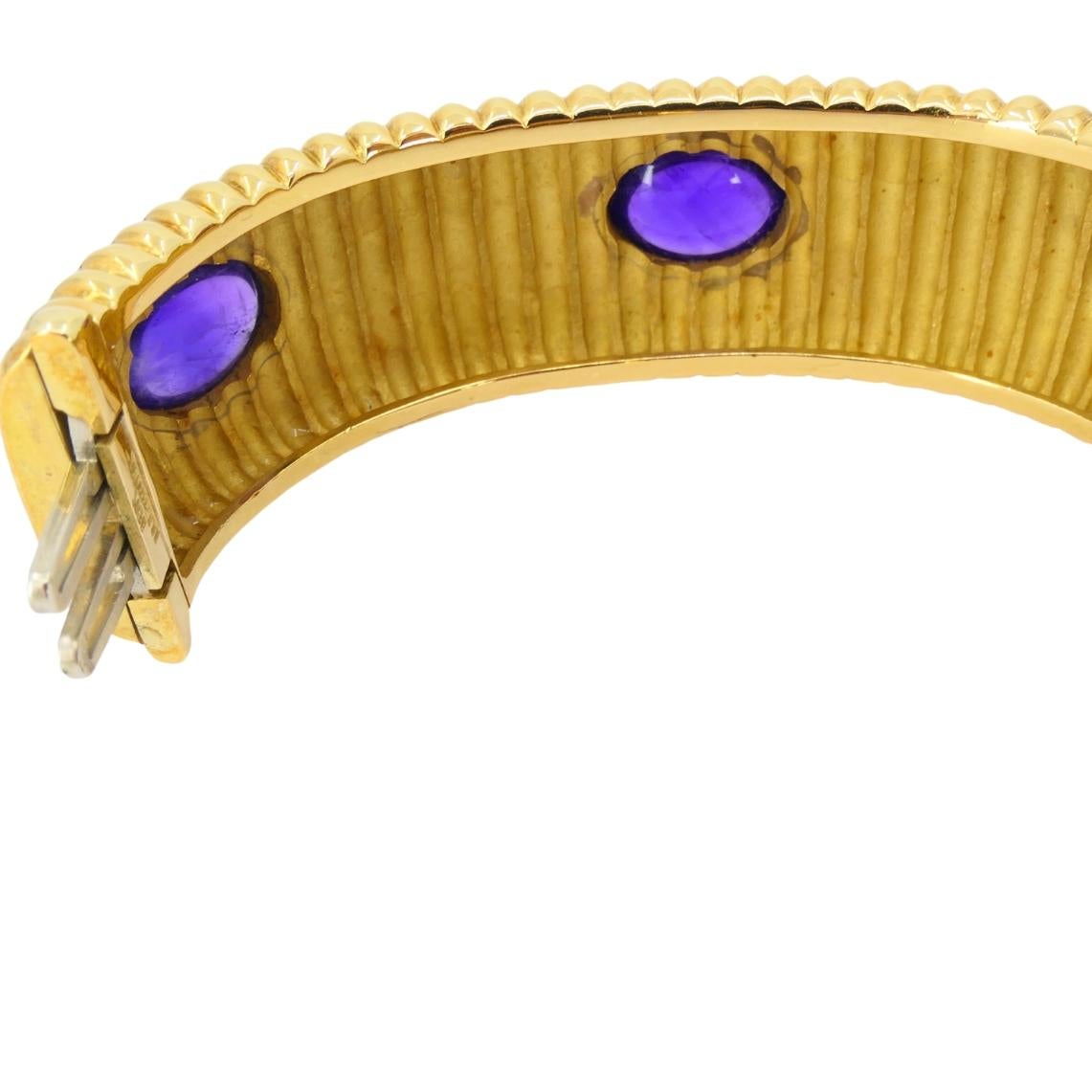 Bracciale di ametista in oro 18 carati Vintage By in vendita 4