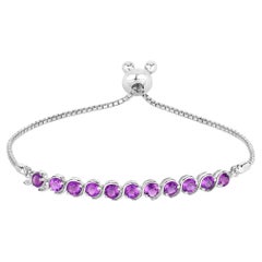 Amethyst Bracelet 2.62 Carats Sterling Silver