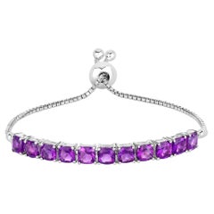 Bracelet d'améthyste 6.04 carats en argent sterling