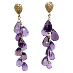 Paradizia-Ohrringe mit Amethyst Briolettes und Diamanten