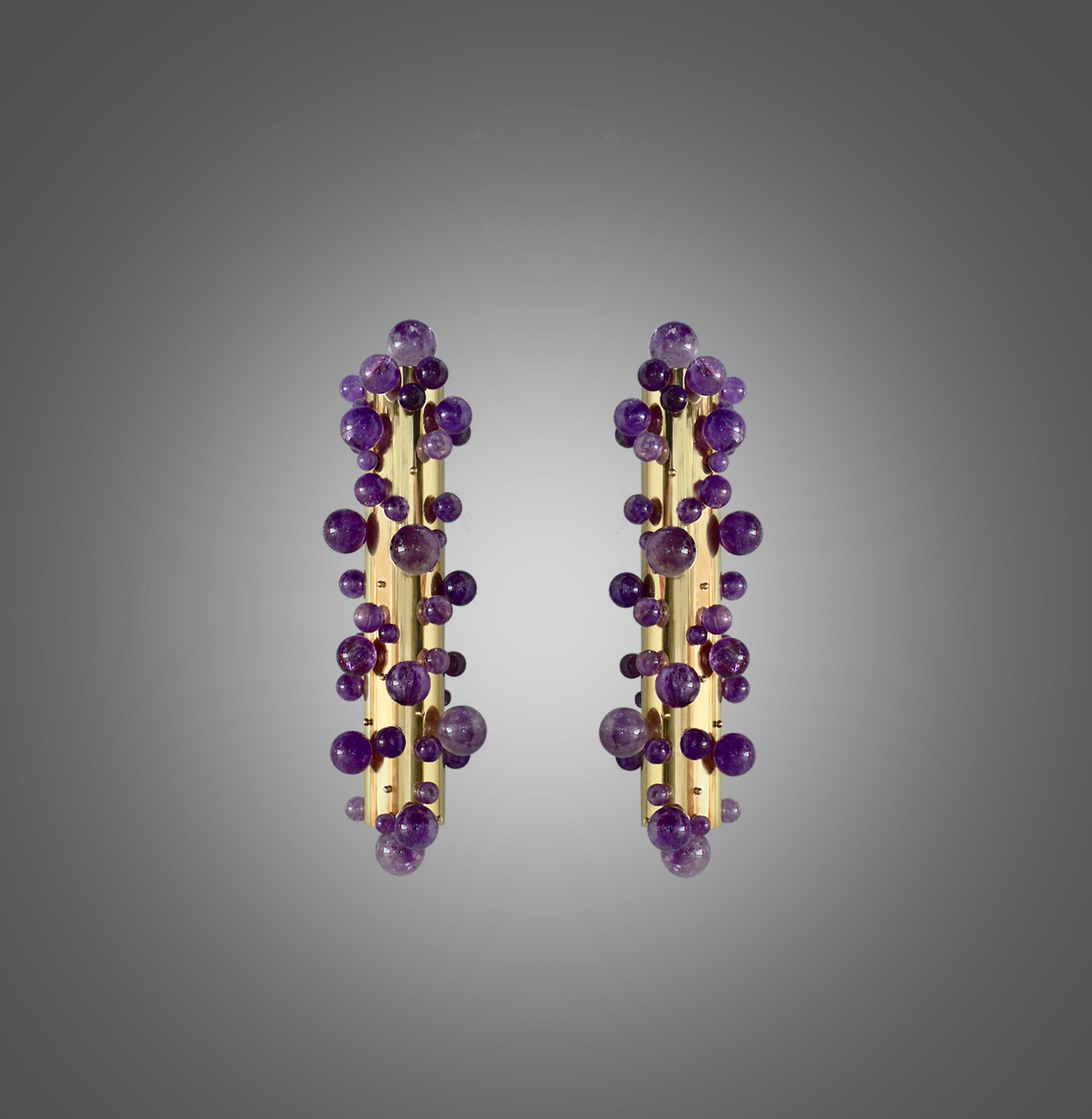 Amethyst Bubble Sconces by Phoenix In Excellent Condition In New York, NY