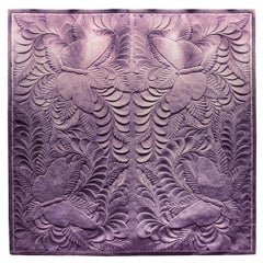 Amethyst Butterflies Wool Tufted Rug, Hand-Carved Modern Design